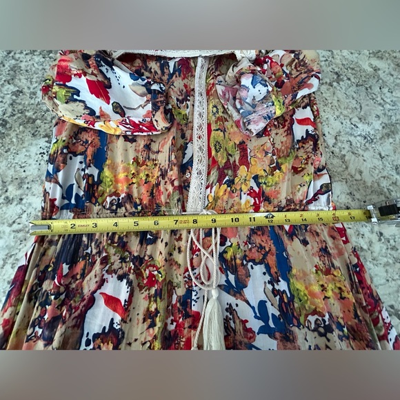 Chelsea & Violet Multi Color Boho Shorts Romper Lace Tassel Detail Size M - Picture 16 of 16